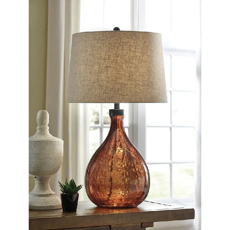 rustic farmhouse table lamps for cozy kitchensrustic farmhouse table lamps for cozy kitchensArayna Brown Glass Table Lamp