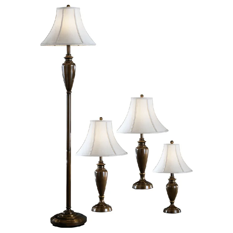 asian inspired table lamps with bamboo accents for a zen atmosphereasian inspired table lamps with bamboo accents for a zen atmosphereCaron Antique Brass Metal Lamps - Set of 4