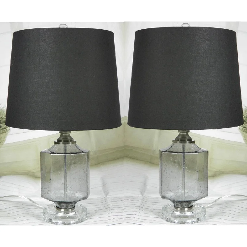 art deco table lamps with geometric shapes for a retro touchart deco table lamps with geometric shapes for a retro touchJT Lighting "Recali" Smoke Glass Lamp Set of 2 - 23 inch