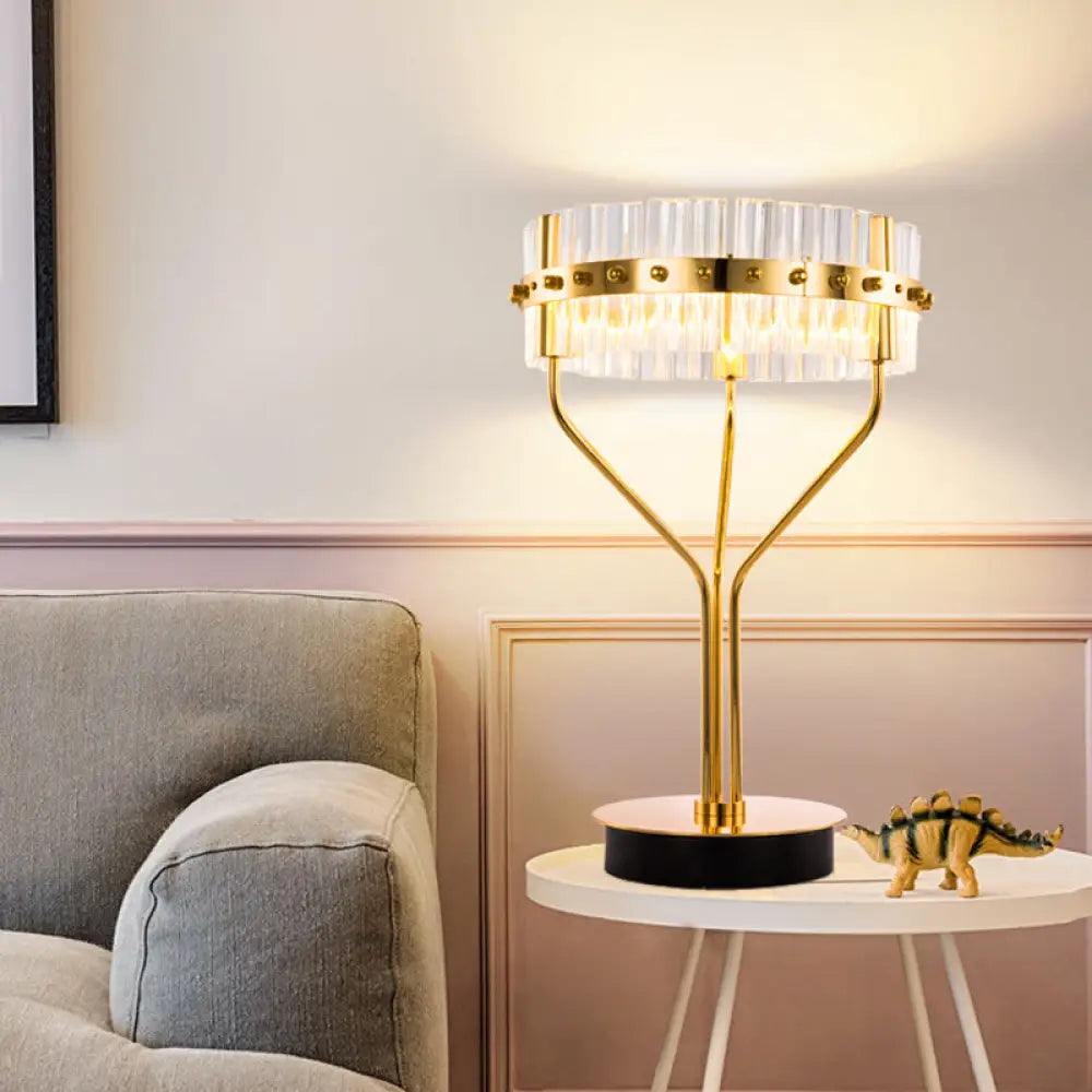 industrial style table lamps with exposed bulbs for loft apartmentsindustrial style table lamps with exposed bulbs for loft apartmentsGold LED Desk Light - Contemporary Crystal Night Table Lamp